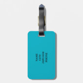 氏" TURQUOISE/BLACKシックなLUGGAGE/BAG TAG_MODERN " ラゲッジタグ (裏面縦)