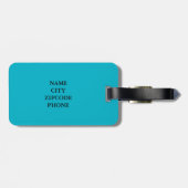 氏" TURQUOISE/BLACKシックなLUGGAGE/BAG TAG_MODERN " ラゲッジタグ (裏面横)