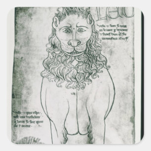 氏Fr 19093 fol.24vのライオンおよびヤマアラシ スクエアシール