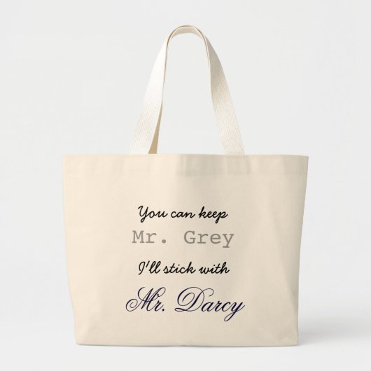 氏Grey Iを付きます氏とDarcy保って下さい ラージトートバッグ (正面)