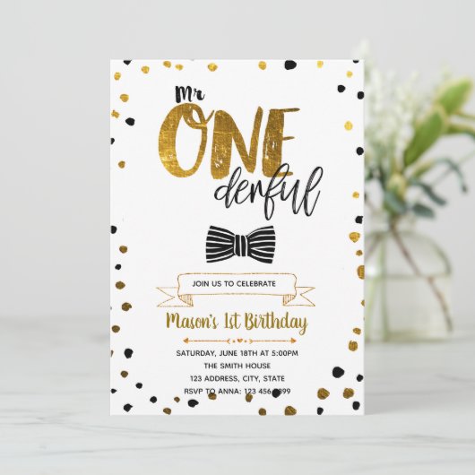 氏onederful誕生日の招待 招待状 (スタンド正面)