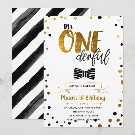 氏onederful誕生日の招待 招待状 (正面/裏面)