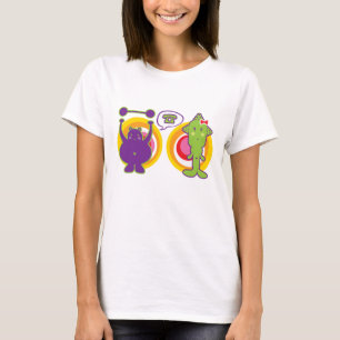 氏Purple及び失敗の緑のかわいいマンガのキャラクタ Tシャツ