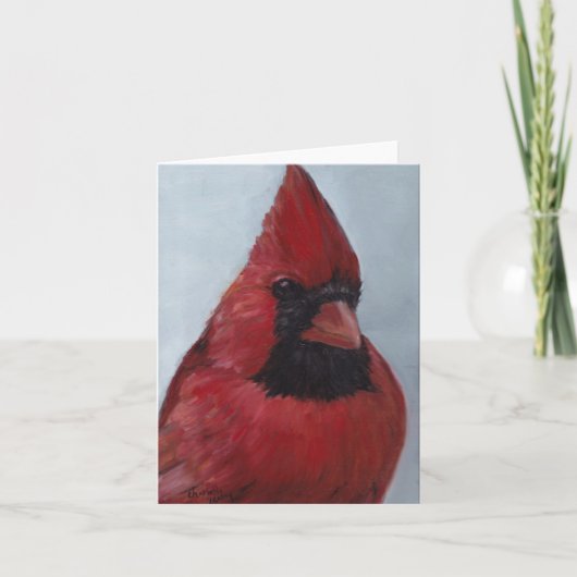 氏Red Cardinal #2の鳥の芸術のメッセージカード カード (正面)