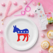 民主パーティー記号 ペーパープレート (パーティー)