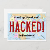 民主主義がハッキング! |アクションの実行| |政治 ポストカード (正面/裏面)