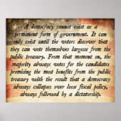 民主主義が存在できない引用文 ポスター (正面)