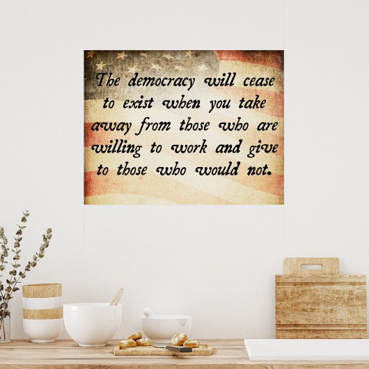 民主主義が消滅する引用文 ポスター (キッチン)