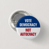 民主主義ではなく独裁的な投票 – アンチトランプ 缶バッジ (正面&裏面)