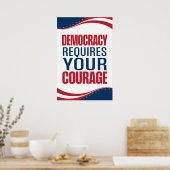 民主主義には勇気が必要 | 旗 | ポスター (キッチン)