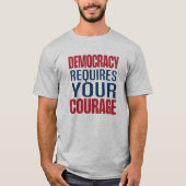 民主主義には勇気が必要 | 赤 青 | Tシャツ (正面)