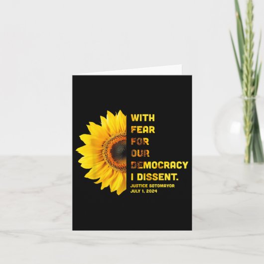 民主主義に対する恐怖を抱いて私は女性に異議を唱える カード (正面)