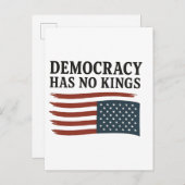 民主主義に王はなし 反トランプ USA インビテーションポストカード (正面/裏面)