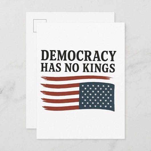 民主主義に王はなし 反トランプ USA インビテーションポストカード (正面/裏面)