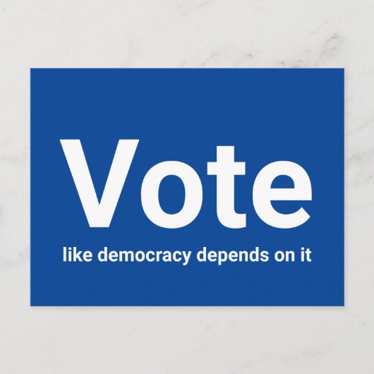 民主主義のような投票は白青に依存する ポストカード (正面)