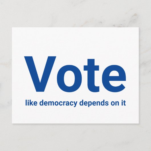 民主主義のような投票は青と白に依存する ポストカード (正面)