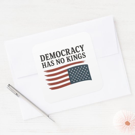 民主主義のキングアンチトランプUSA スクエアシール (封筒)