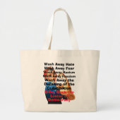 民主主義のトートバッグを持ち帰る ラージトートバッグ (正面)