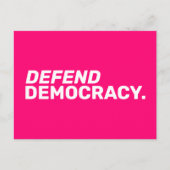 民主主義の女性の権利を擁護する選択ホットピンク ポストカード (正面)