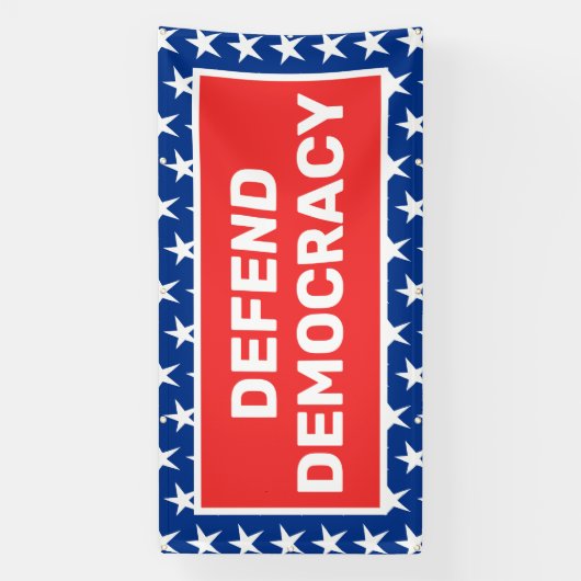 民主主義の抗議バナーを守る 横断幕 (縦)