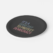 民主主義の良い日保護だ ペーパープレート (アングル)