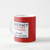 民主主義の話責任アップ登録票 コーヒーマグカップ (正面左)
