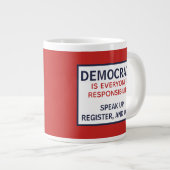 民主主義の話責任アップ登録票 ジャンボコーヒーマグカップ (正面右)