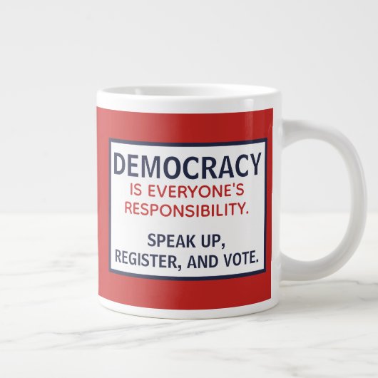 民主主義の話責任アップ登録票 ジャンボコーヒーマグカップ (右)