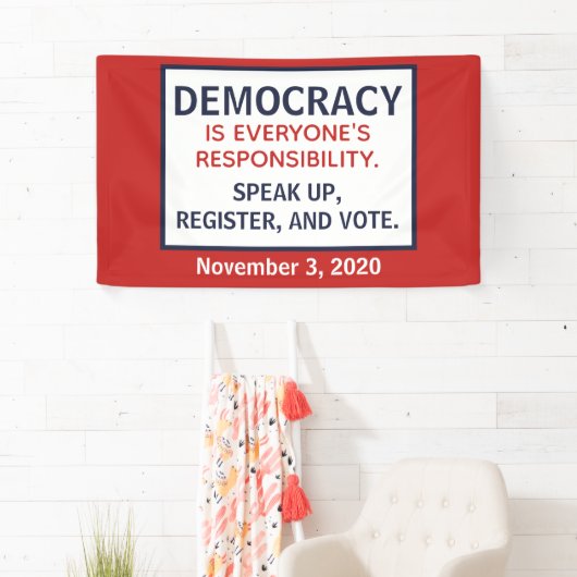 民主主義の話責任アップ登録票 横断幕 (インサイチュ)