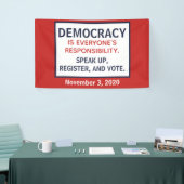 民主主義の話責任アップ登録票 横断幕 (トレードショー)