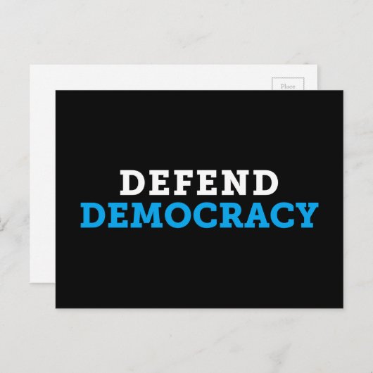 民主主義の黒い郵便はがきを守って下さい ポストカード (正面/裏面)