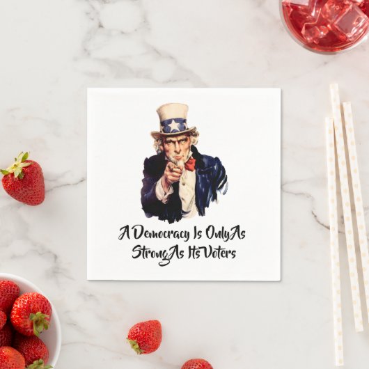 民主主義は有権者と同じくらい強い スタンダードカクテルナプキン (インサイチュ)