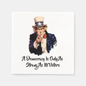 民主主義は有権者と同じくらい強い スタンダードカクテルナプキン (正面)