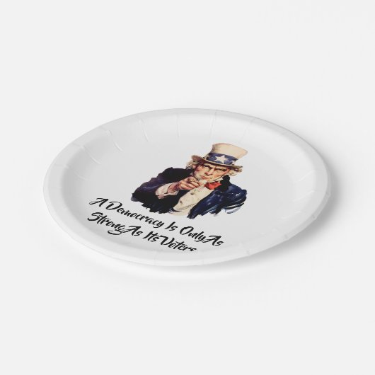 民主主義は有権者と同じくらい強い ペーパープレート (アングル)