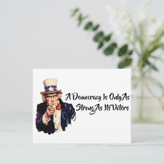 民主主義は有権者と同じくらい強い ポストカード (スタンド正面)