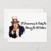 民主主義は有権者と同じくらい強い ポストカード (正面/裏面)