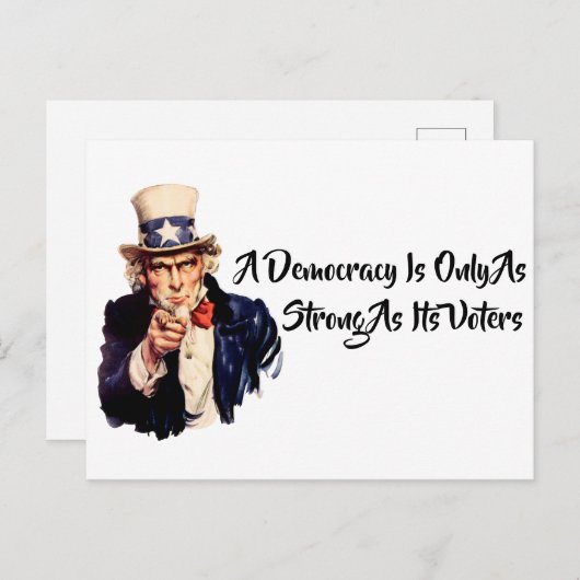 民主主義は有権者と同じくらい強い ポストカード (正面/裏面)