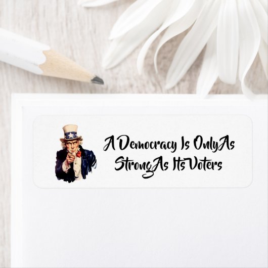 民主主義は有権者と同じくらい強い ラベル (インサイチュ)