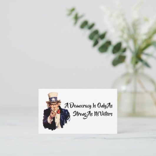 民主主義は有権者と同じくらい強い 名刺 (スタンド正面)