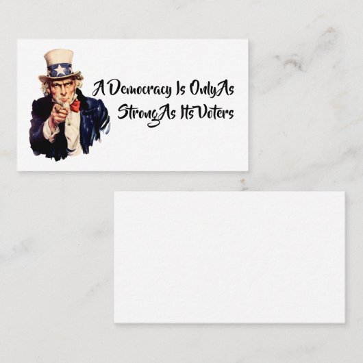 民主主義は有権者と同じくらい強い 名刺 (正面/裏面)