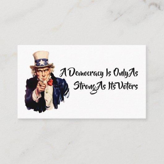 民主主義は有権者と同じくらい強い 名刺 (正面)