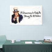 民主主義は有権者と同じくらい強い 横断幕 (トレードショー)