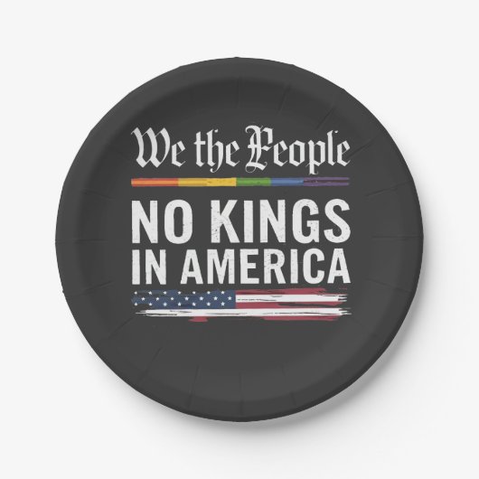 民主主義は王の地位を持たない米国 ペーパープレート (正面)