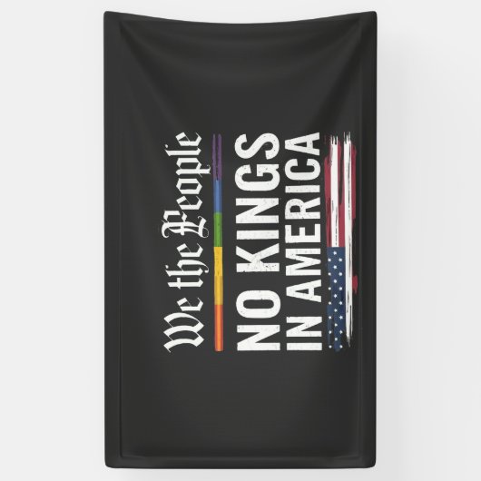 民主主義は王の地位を持たない米国 横断幕 (縦)