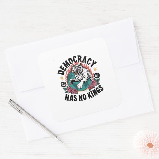 民主主義は王を持っていない86 47虎 スクエアシール (封筒)