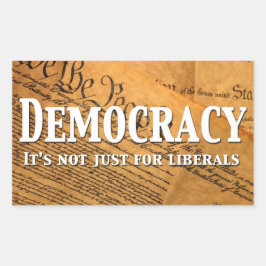 民主主義は自由主義者のためだけではない 長方形シール