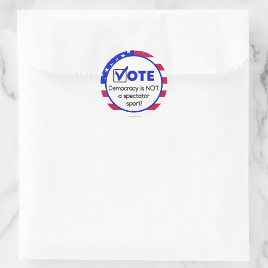 民主主義は観戦スポーツではない ラウンドシール (バッグ)