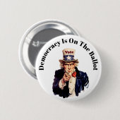 民主主義は2022年の投票に参加している 缶バッジ (正面&裏面)