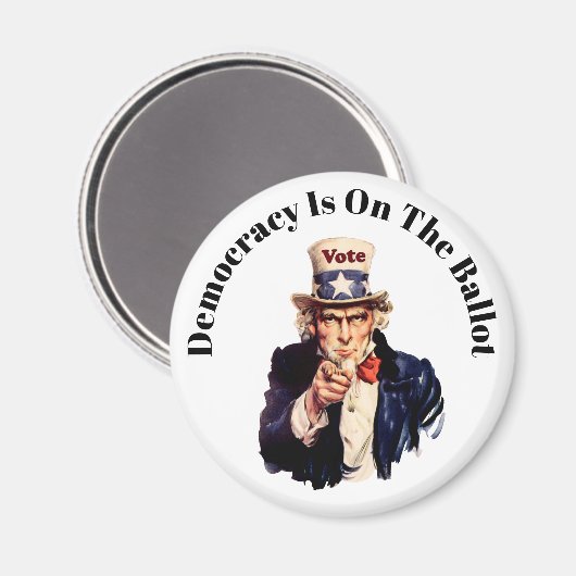 民主主義は2024年の投票に参加している マグネット (正面/裏面)