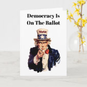 民主主義は2026年の投票に参加している カード (黄色い花)